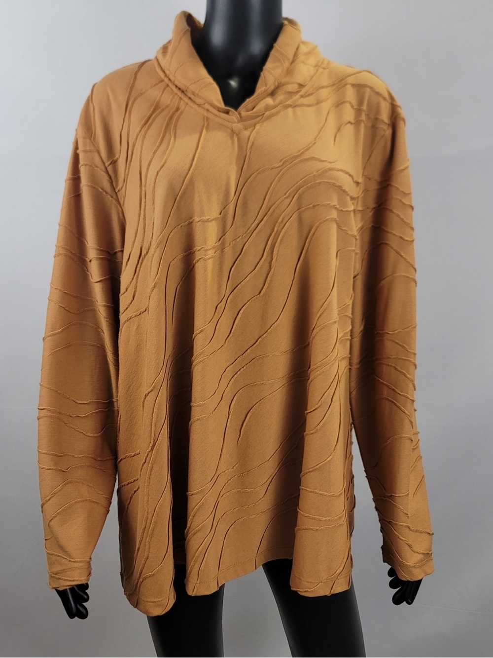 XL Southern Lady Textured Hooded Sweater - Camel